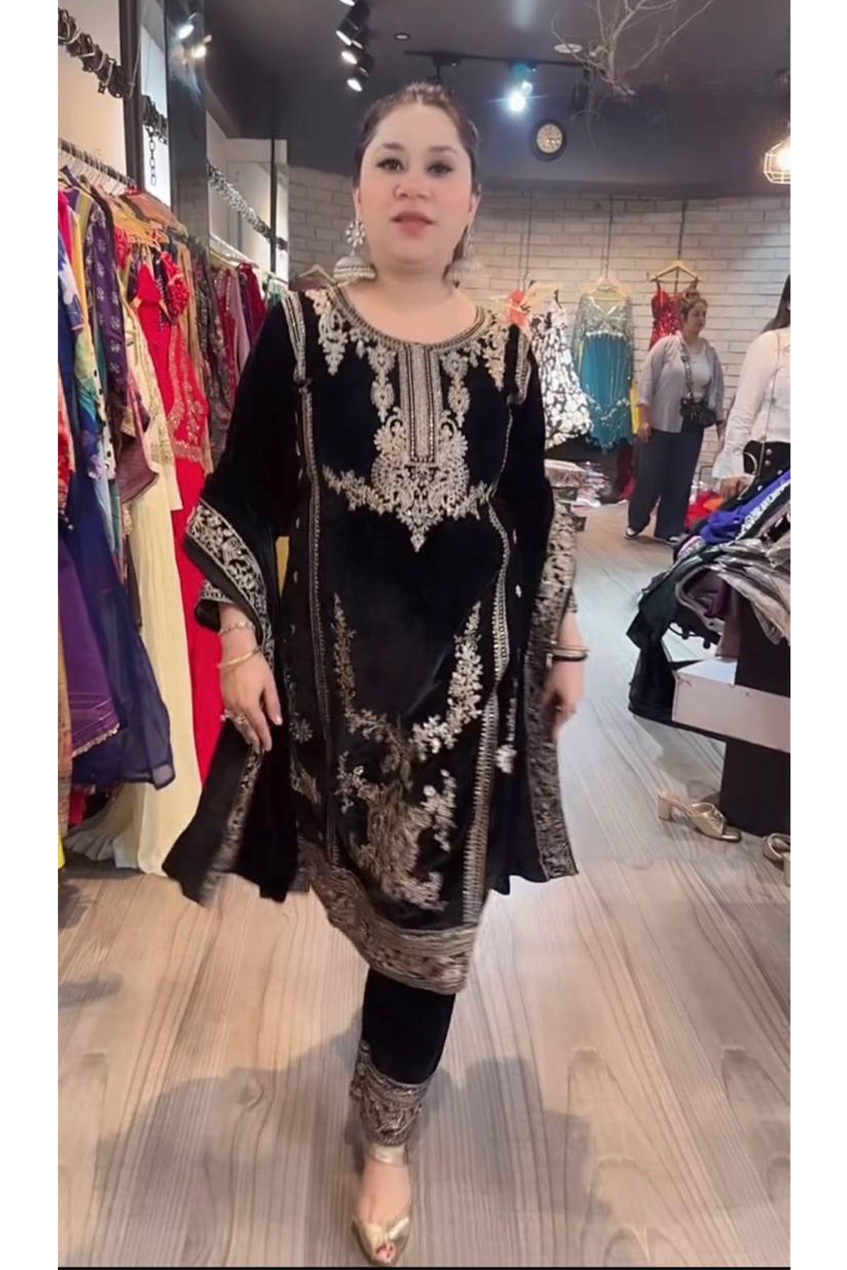 SHAFNUFAB Women's Georgette Ethnic Wear for WomenSemi StitchedSalwarSuit  SF241112