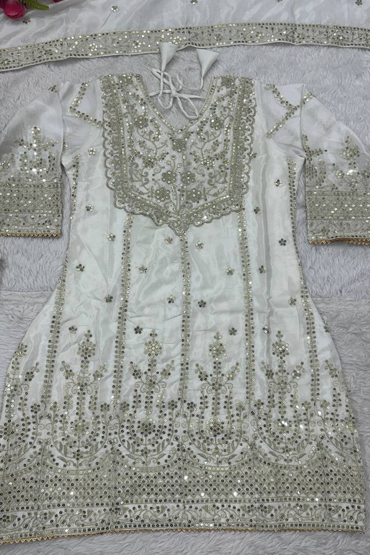 SHAFNUFAB Women's Georgette Ethnic Wear for WomenSemi StitchedSalwarSuit  SF241113