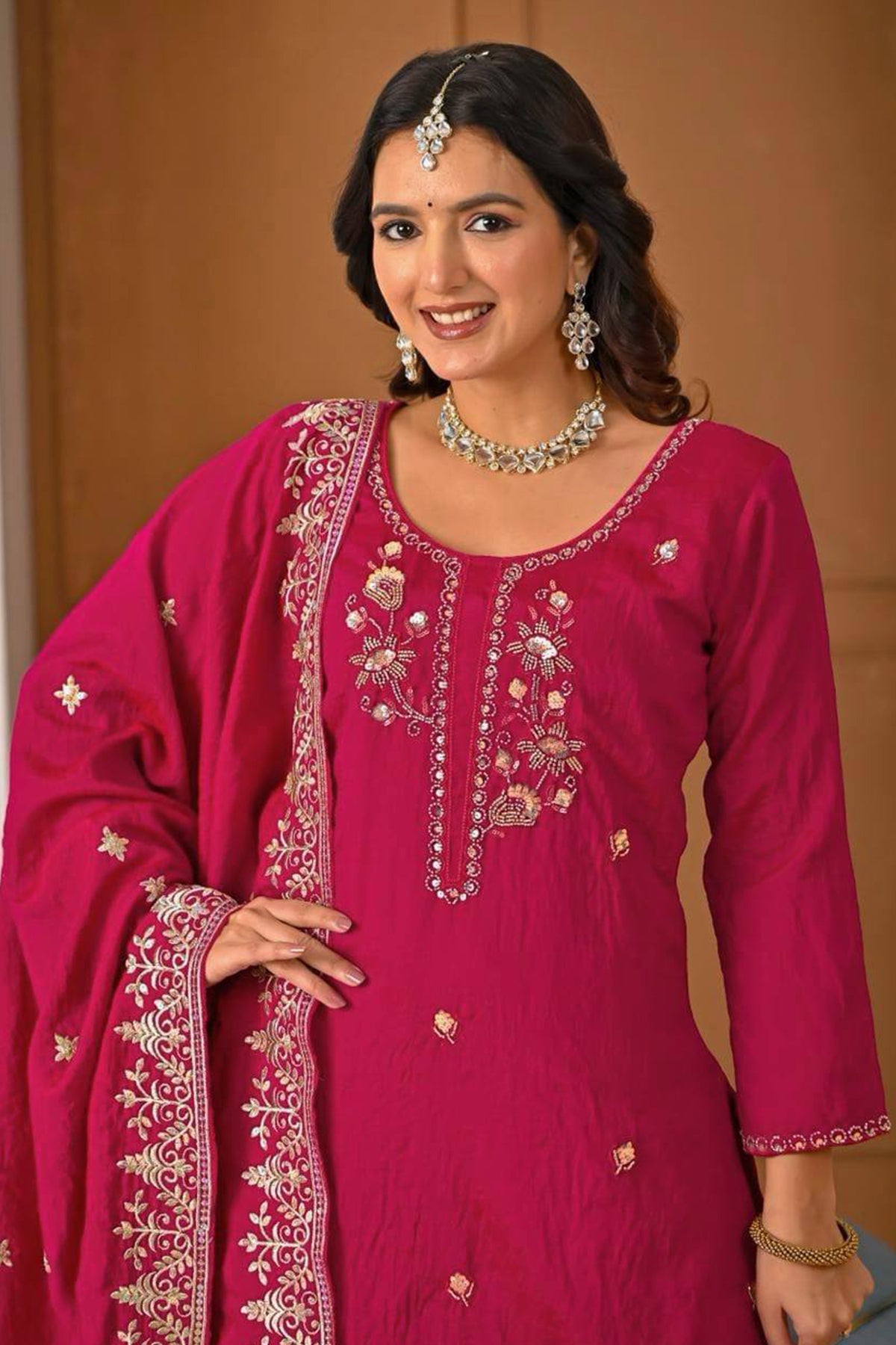 SHAFNUFAB Women's Georgette Ethnic Wear for WomenSemi StitchedSalwarSuit  SF241114