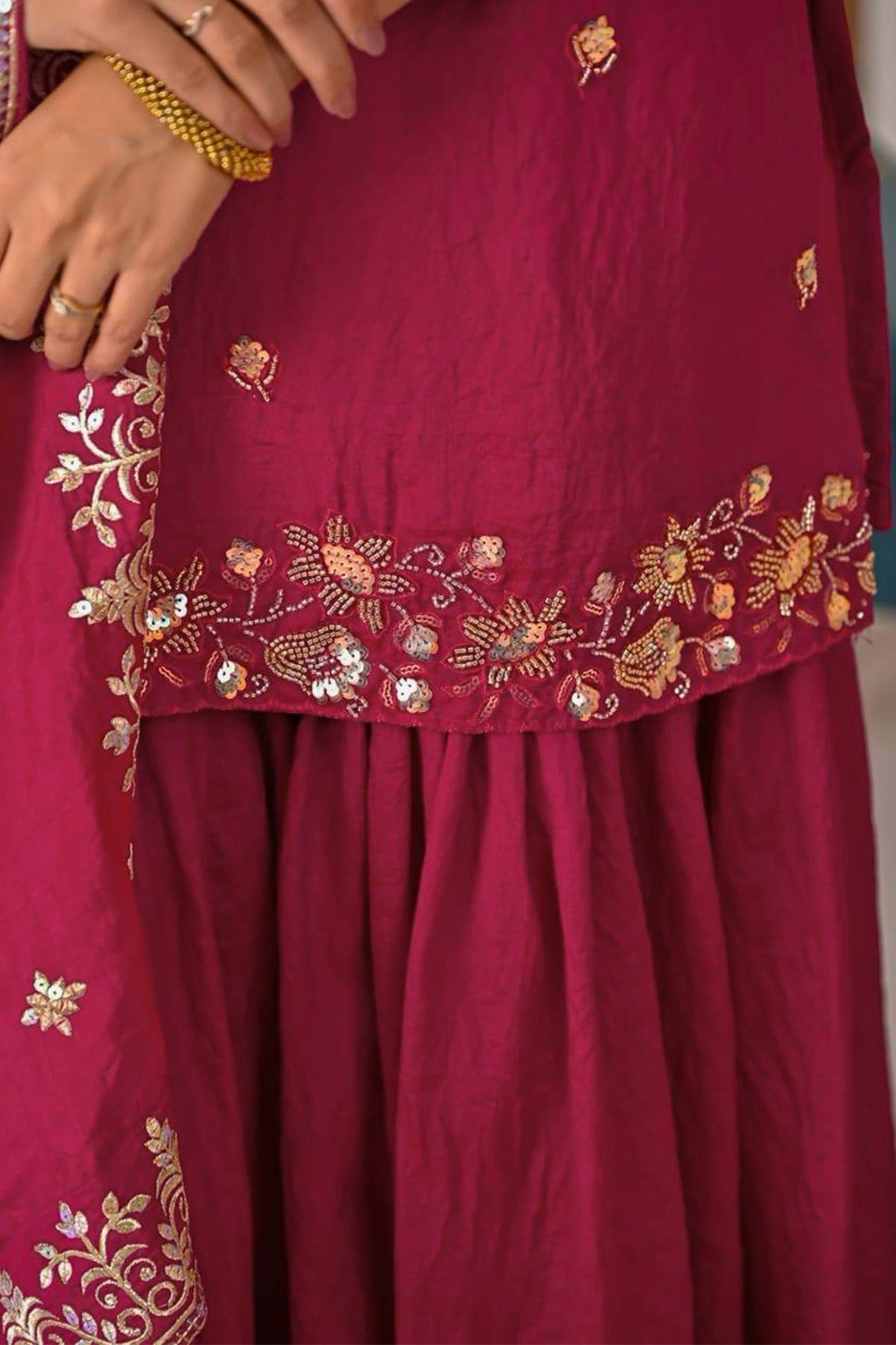 SHAFNUFAB Women's Georgette Ethnic Wear for WomenSemi StitchedSalwarSuit  SF241114