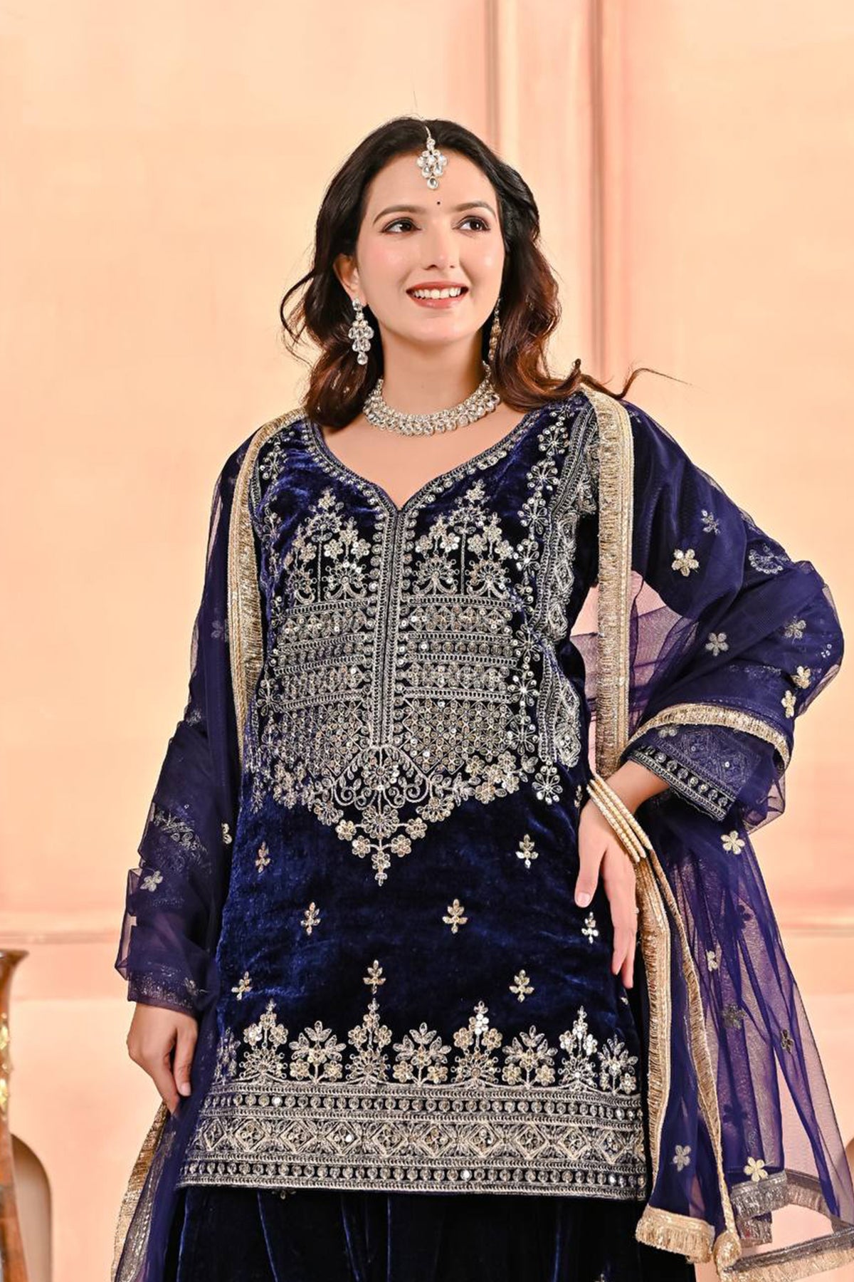 SHAFNUFAB Women's Georgette Ethnic Wear for WomenSemi StitchedSalwarSuit  SF241115