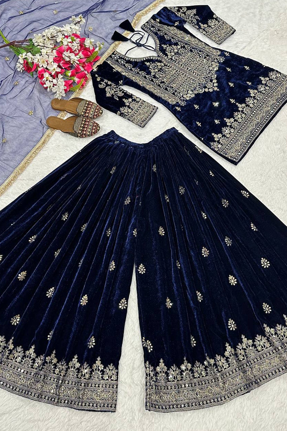SHAFNUFAB Women's Georgette Ethnic Wear for WomenSemi StitchedSalwarSuit  SF241115