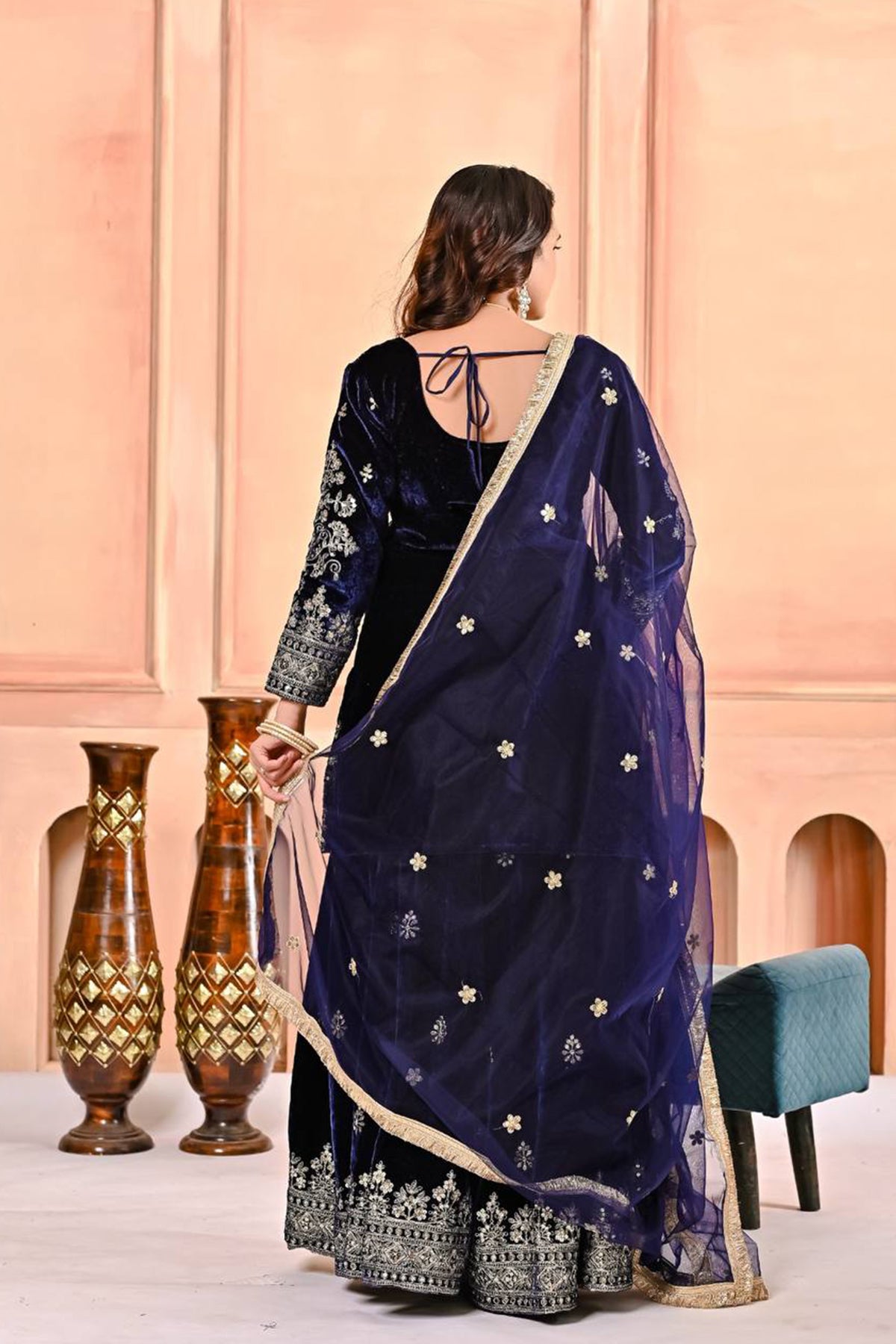 SHAFNUFAB Women's Georgette Ethnic Wear for WomenSemi StitchedSalwarSuit  SF241115