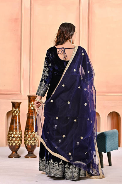 SHAFNUFAB Women's Georgette Ethnic Wear for WomenSemi StitchedSalwarSuit  SF241115