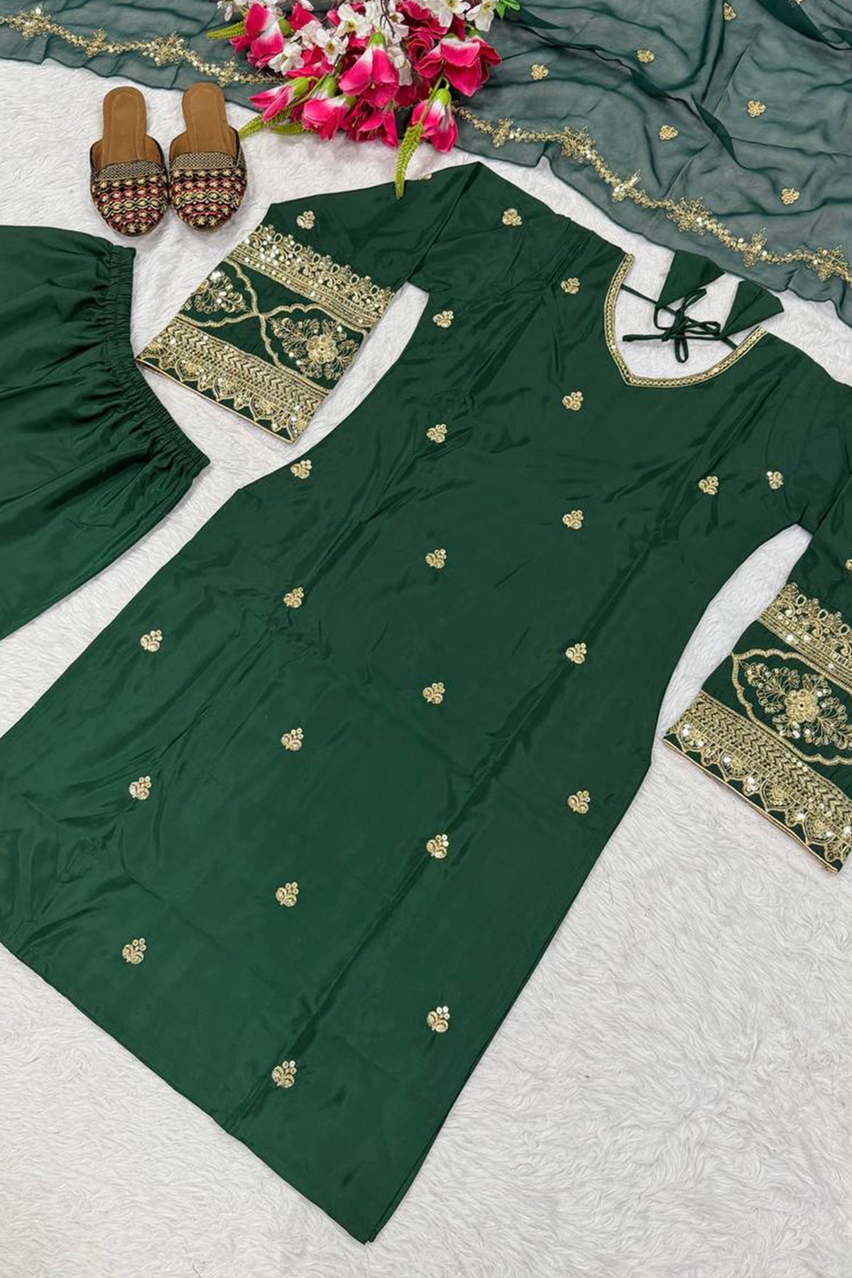 SHAFNUFAB Women's Georgette Ethnic Wear for WomenSemi StitchedSalwarSuit  SF241116