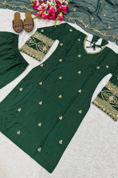 SHAFNUFAB Women's Georgette Ethnic Wear for WomenSemi StitchedSalwarSuit  SF241116