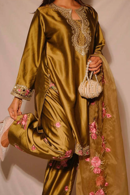 SHAFNUFAB Women's Georgette Ethnic Wear for WomenSemi StitchedSalwarSuit  SF241121