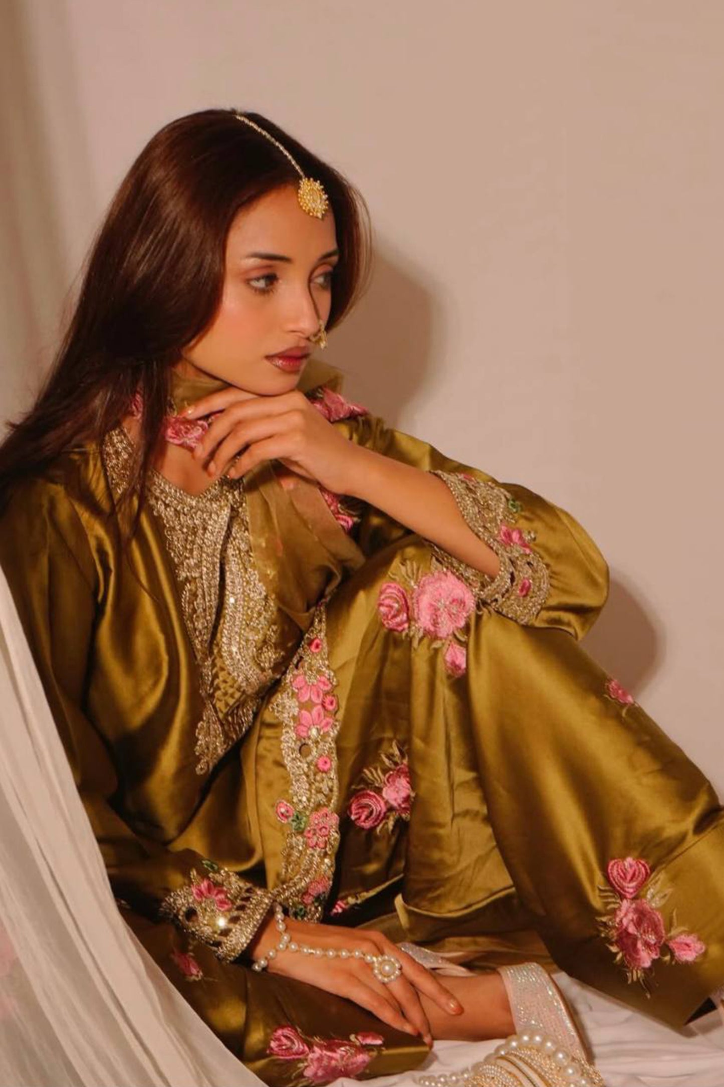 SHAFNUFAB Women's Georgette Ethnic Wear for WomenSemi StitchedSalwarSuit  SF241121