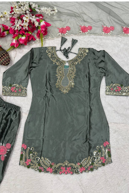 SHAFNUFAB Women's Georgette Ethnic Wear for WomenSemi StitchedSalwarSuit  SF241123