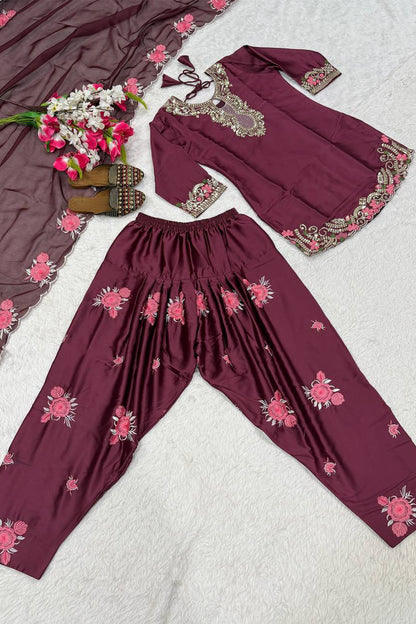 SHAFNUFAB Women's Georgette Ethnic Wear for WomenSemi StitchedSalwarSuit  SF241125