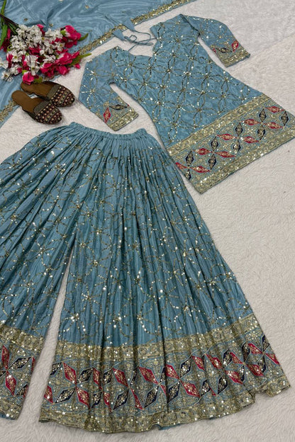 SHAFNUFAB Women's Georgette Ethnic Wear for WomenSemi StitchedSalwarSuit SF241126