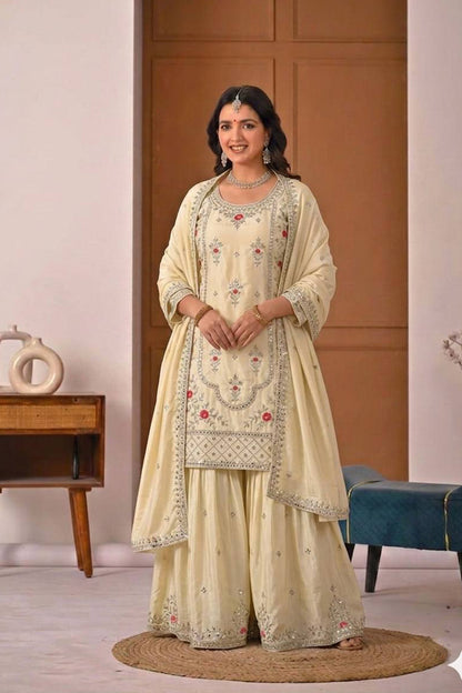 SHAFNUFAB Women's Georgette Ethnic Wear for WomenSemi StitchedSalwarSuit SF241128