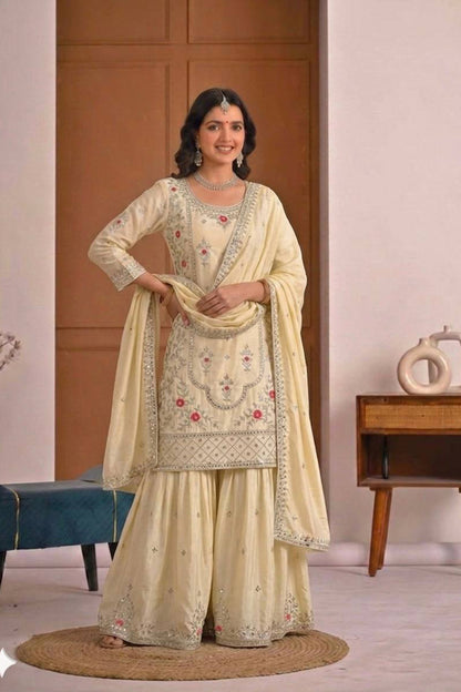 SHAFNUFAB Women's Georgette Ethnic Wear for WomenSemi StitchedSalwarSuit SF241128