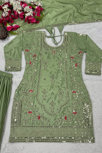 SHAFNUFAB Women's Georgette Ethnic Wear for WomenSemi StitchedSalwarSuit SF241129