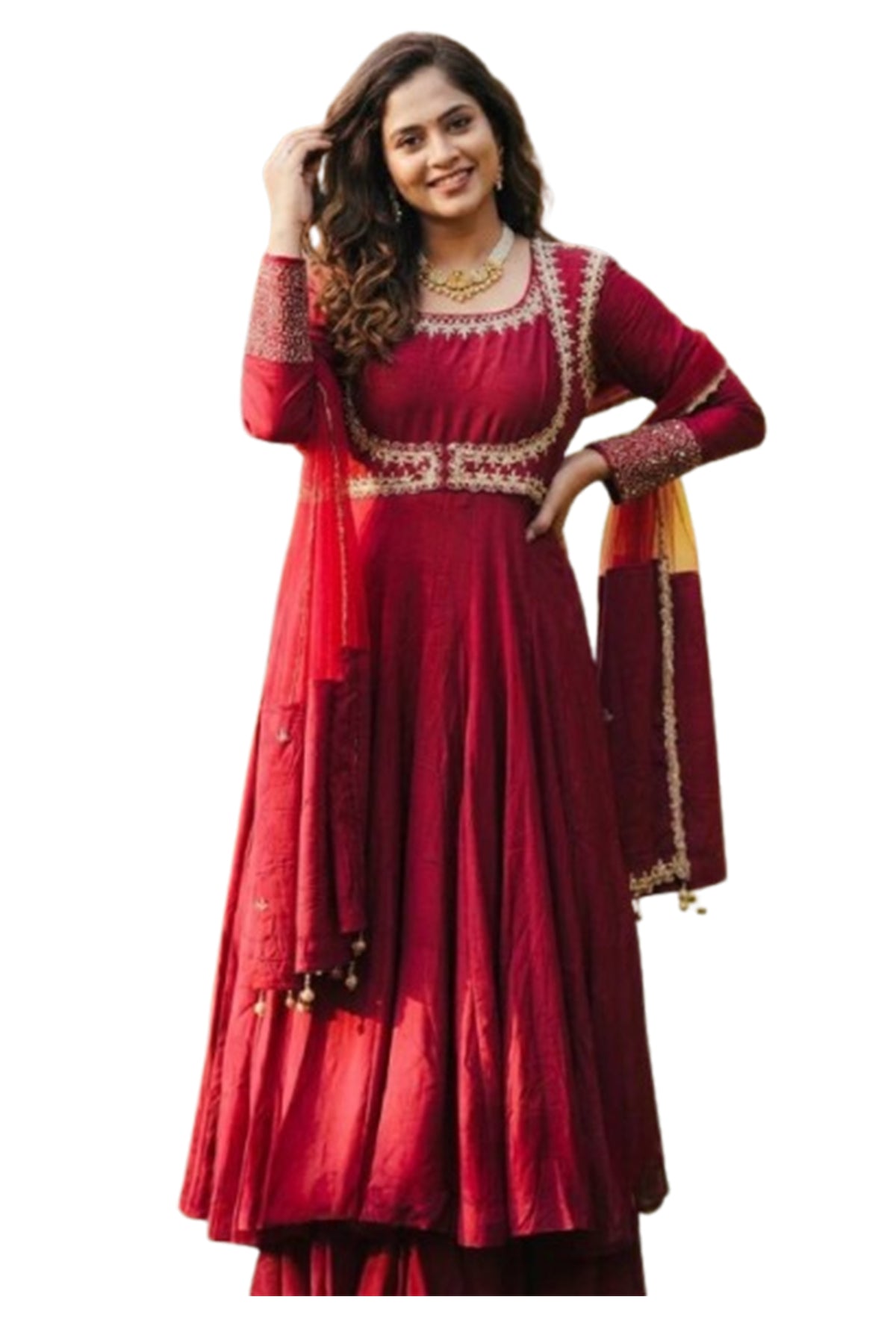 SHAFNUFAB Women's Georgette Ethnic Wear for WomenSemi StitchedSalwarSuit SF241130