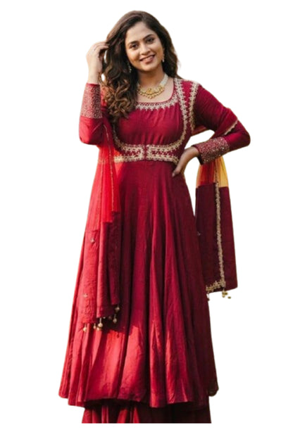 SHAFNUFAB Women's Georgette Ethnic Wear for WomenSemi StitchedSalwarSuit SF241130