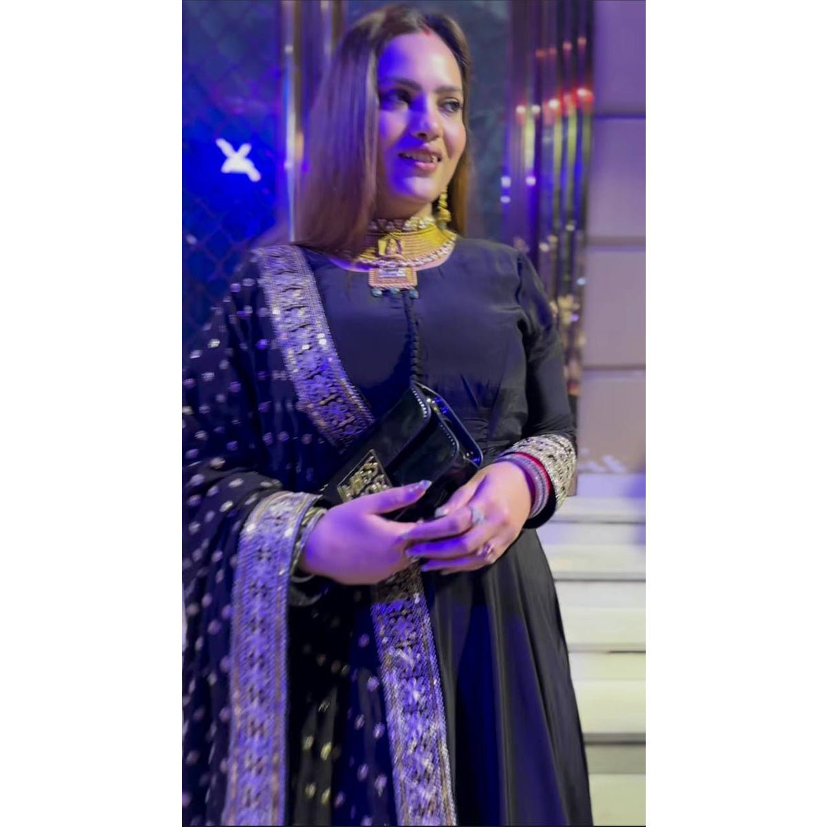 SHAFNUFAB Women's Georgette Ethnic Wear for WomenSemi StitchedSalwarSuit  SF24117