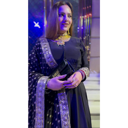 SHAFNUFAB Women's Georgette Ethnic Wear for WomenSemi StitchedSalwarSuit  SF24117