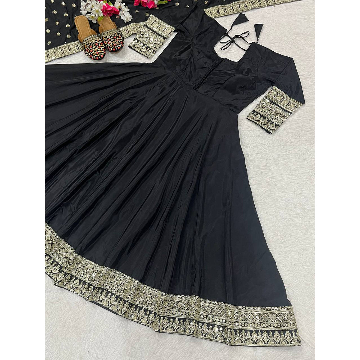 SHAFNUFAB Women's Georgette Ethnic Wear for WomenSemi StitchedSalwarSuit  SF24117