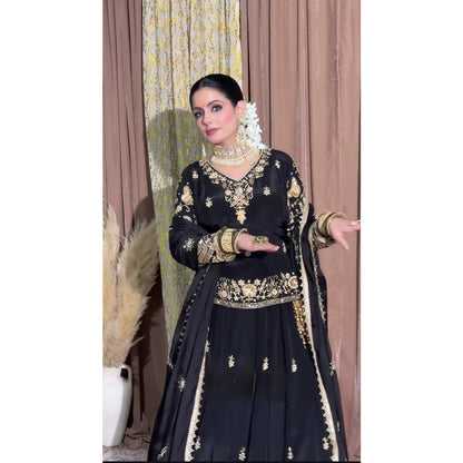 SHAFNUFAB Women's Georgette Ethnic Wear for WomenSemi StitchedSalwarSuit  SF24121