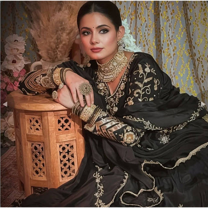 SHAFNUFAB Women's Georgette Ethnic Wear for WomenSemi StitchedSalwarSuit  SF24121