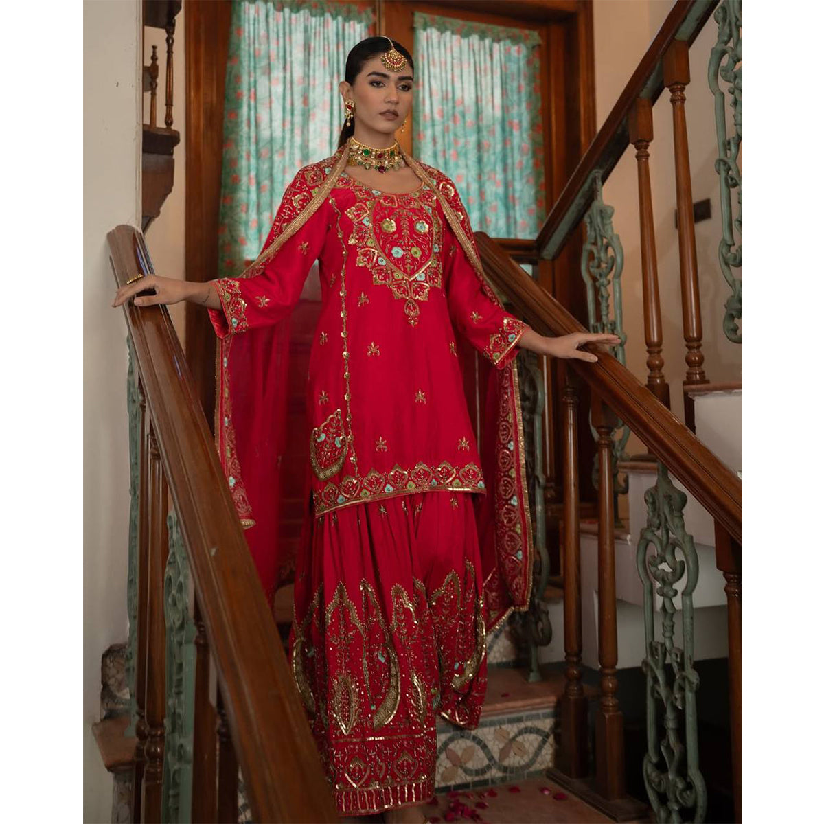 SHAFNUFAB Women's Georgette Ethnic Wear for WomenSemi StitchedSalwarSuit  SF24124