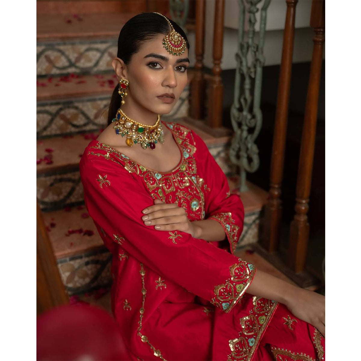SHAFNUFAB Women's Georgette Ethnic Wear for WomenSemi StitchedSalwarSuit  SF24124