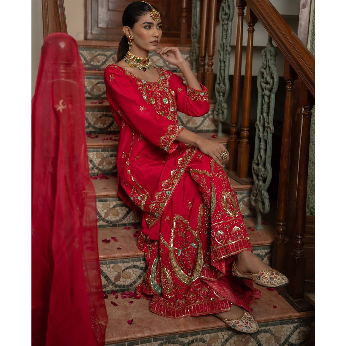 SHAFNUFAB Women's Georgette Ethnic Wear for WomenSemi StitchedSalwarSuit  SF24124