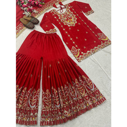 SHAFNUFAB Women's Georgette Ethnic Wear for WomenSemi StitchedSalwarSuit  SF24124