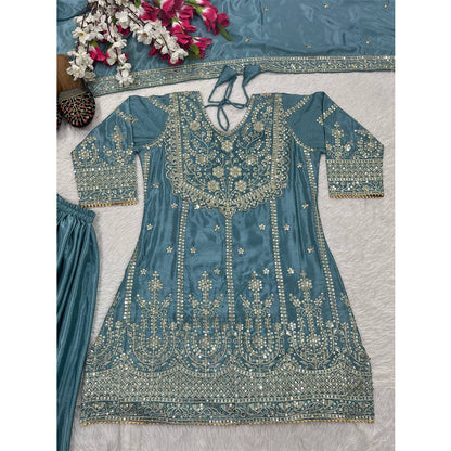 SHAFNUFAB Women's Georgette Ethnic Wear for WomenSemi StitchedSalwarSuit  SF24126