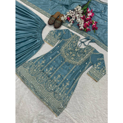 SHAFNUFAB Women's Georgette Ethnic Wear for WomenSemi StitchedSalwarSuit  SF24126