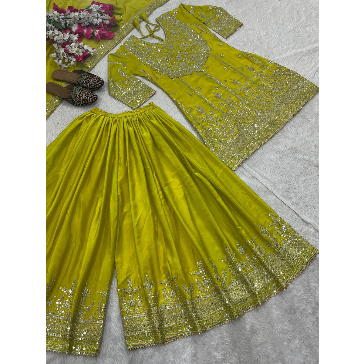 SHAFNUFAB Women's Georgette Ethnic Wear for WomenSemi StitchedSalwarSuit  SF24127