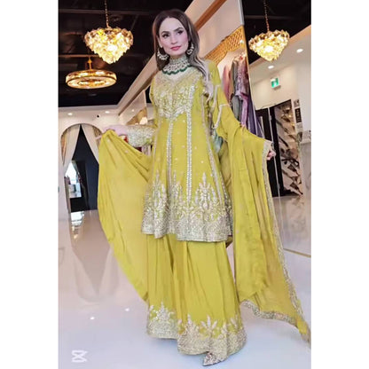 SHAFNUFAB Women's Georgette Ethnic Wear for WomenSemi StitchedSalwarSuit  SF24127