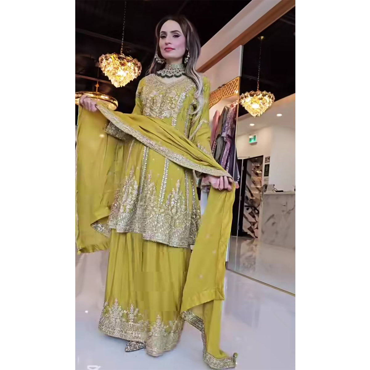 SHAFNUFAB Women's Georgette Ethnic Wear for WomenSemi StitchedSalwarSuit  SF24127