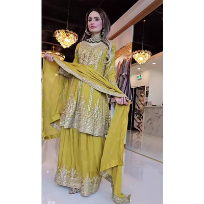 SHAFNUFAB Women's Georgette Ethnic Wear for WomenSemi StitchedSalwarSuit  SF24127