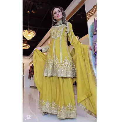 SHAFNUFAB Women's Georgette Ethnic Wear for WomenSemi StitchedSalwarSuit  SF24127