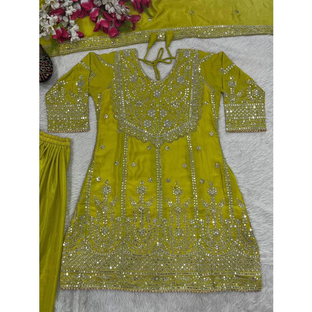 SHAFNUFAB Women's Georgette Ethnic Wear for WomenSemi StitchedSalwarSuit  SF24127