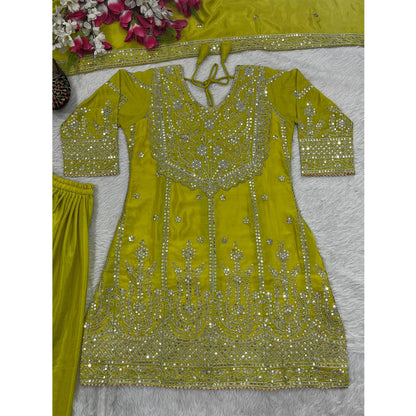 SHAFNUFAB Women's Georgette Ethnic Wear for WomenSemi StitchedSalwarSuit  SF24127