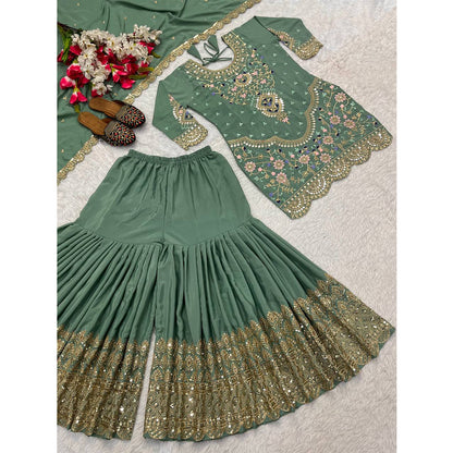 SHAFNUFAB Women's Georgette Ethnic Wear for WomenSemi StitchedSalwarSuit  SF24133