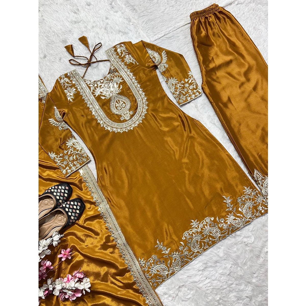 SHAFNUFAB Women's Georgette Ethnic Wear for WomenSemi StitchedSalwarSuit  SF24135