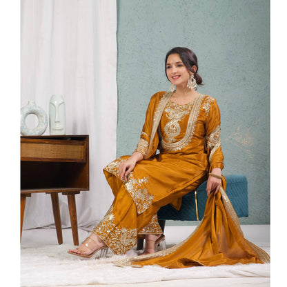 SHAFNUFAB Women's Georgette Ethnic Wear for WomenSemi StitchedSalwarSuit  SF24135