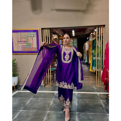 SHAFNUFAB Women's Georgette Ethnic Wear for WomenSemi StitchedSalwarSuit  SF24136