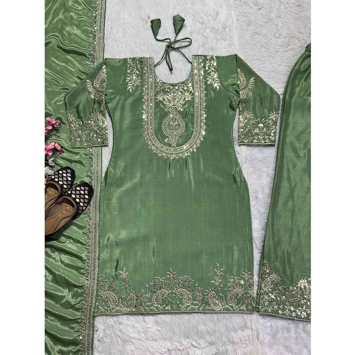 SHAFNUFAB Women's Georgette Ethnic Wear for WomenSemi StitchedSalwarSuit  SF24137