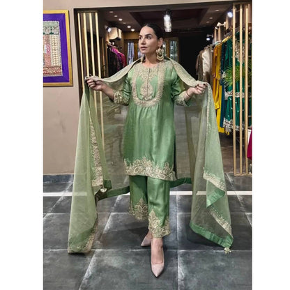 SHAFNUFAB Women's Georgette Ethnic Wear for WomenSemi StitchedSalwarSuit  SF24137