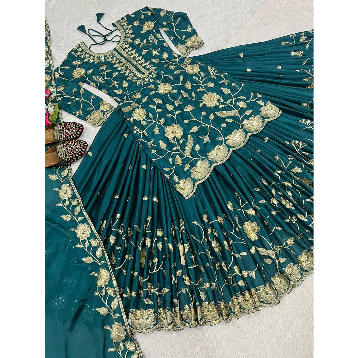 SHAFNUFAB Women's Georgette Ethnic Wear for WomenSemi StitchedSalwarSuit  SF24139