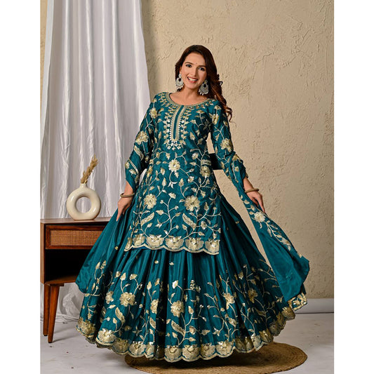 SHAFNUFAB Women's Georgette Ethnic Wear for WomenSemi StitchedSalwarSuit  SF24139