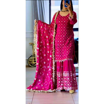 SHAFNUFAB Women's Georgette Ethnic Wear for WomenSemi StitchedSalwarSuit  SF24141