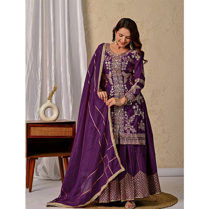 SHAFNUFAB Women's Georgette Ethnic Wear for WomenSemi StitchedSalwarSuit  SF24144