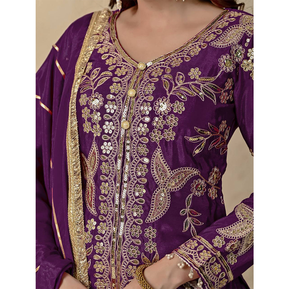 SHAFNUFAB Women's Georgette Ethnic Wear for WomenSemi StitchedSalwarSuit  SF24144