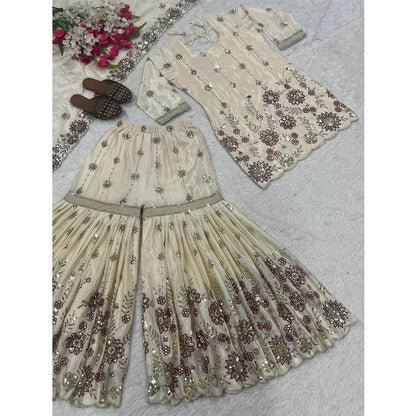 SHAFNUFAB Women's Georgette Ethnic Wear for WomenSemi StitchedSalwarSuit  SF24150